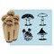 Whimsical Magical Fairy Mushrooms Rubber Stamp Set for Stamping Crafting Planners